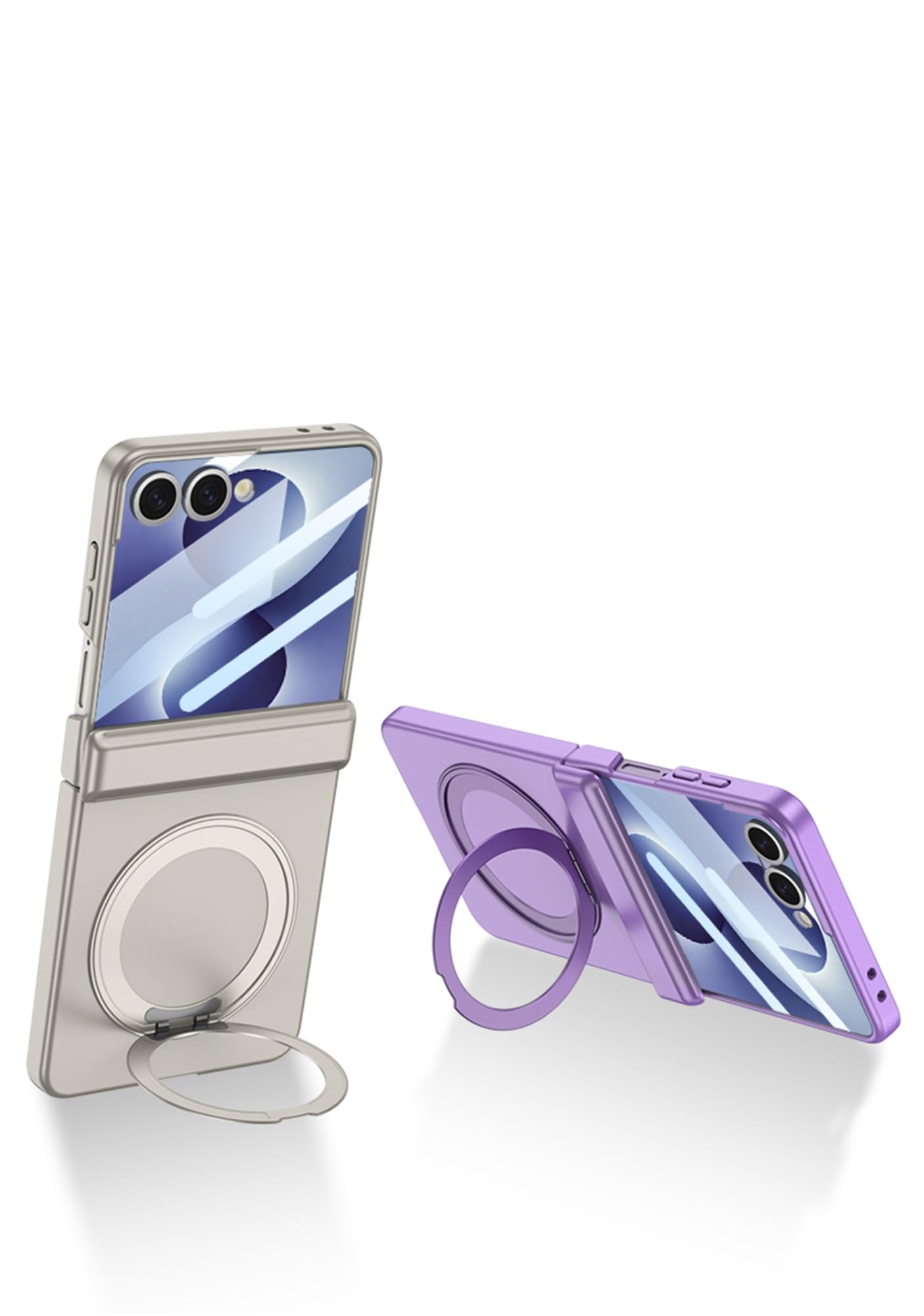 Custodia con cerniera magnetica compatibile con Samsung Galax Z Flip 8 Full Cover con cerniera protettiva nera