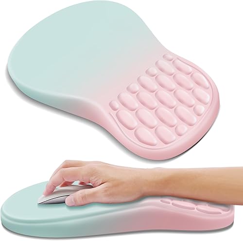 Vista 12 de YIWEI Alfombrilla de mouse ergonómica con soporte para muñeca, alfombrilla de mouse de espuma viscoelástica de gel para teclado de computadora