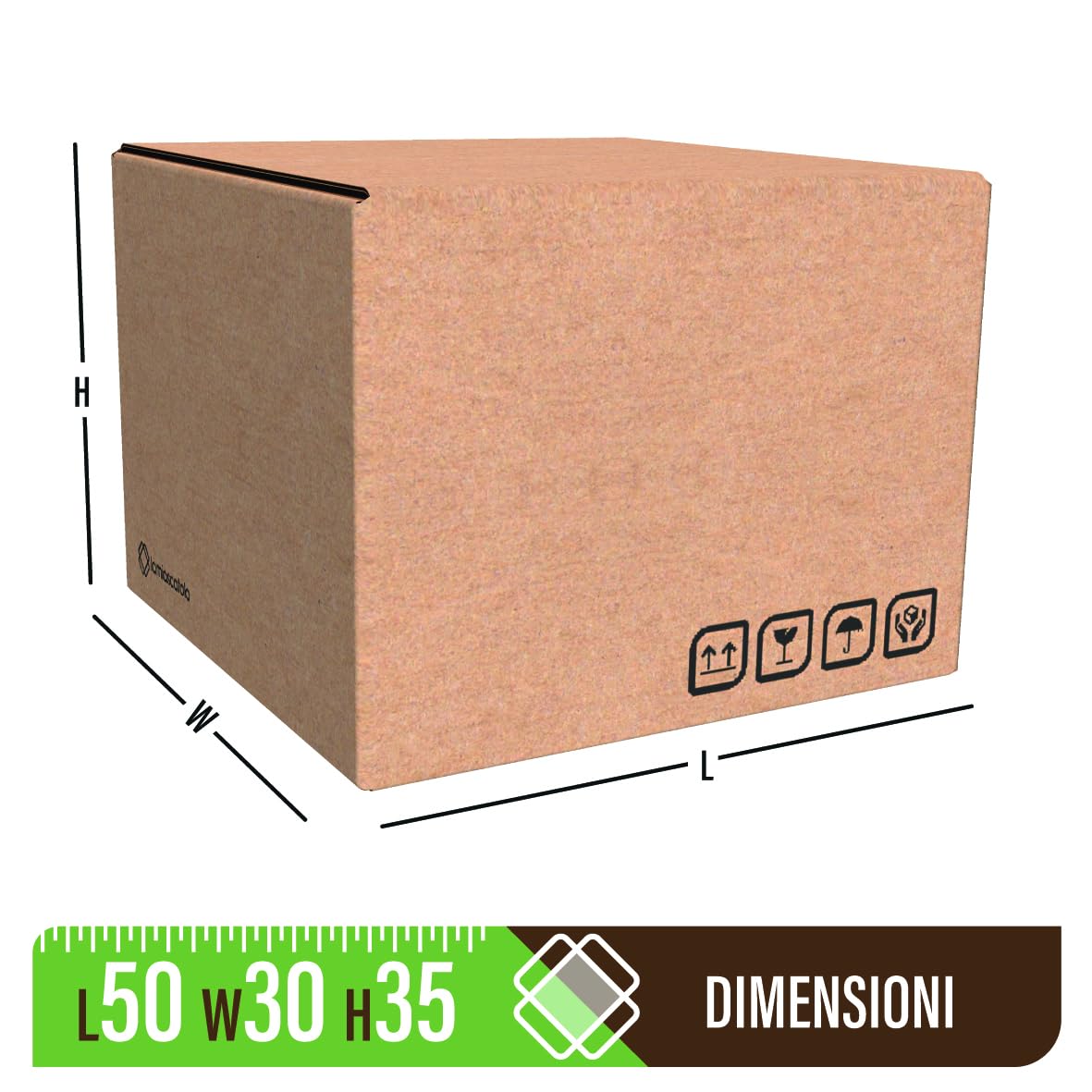 LA MIA SCATOLA - Scatole di Cartone Doppia Onda, 50x30x35 cm, Confezione da 15 Pezzi, Resistenti per Trasloco e Imballaggio FSC® MIX CERT. SGSCH-COC-090125
