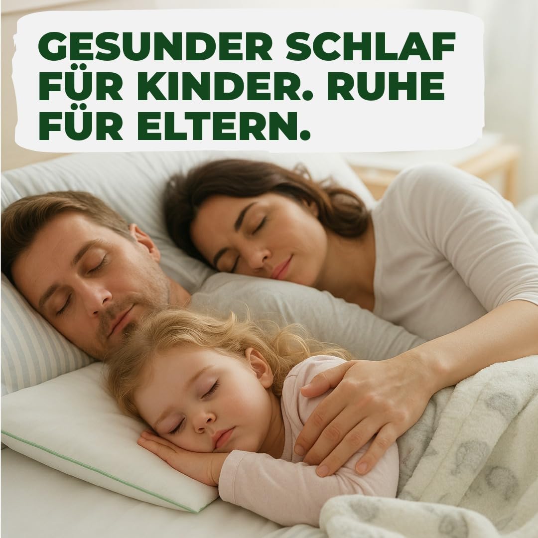 Welldora Kinderkissen 40x60 cm – flaches Kinderkissen (1–6+ Jahre), hautfreundlich & pflegeleicht, 100% Baumwollbezug, Oeko-TEX® Zertifiziert, waschbar & liebevoll gestaltet