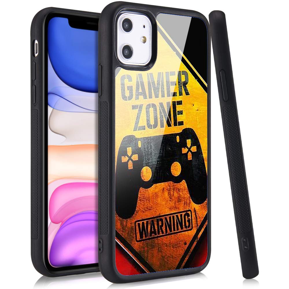 LuGeKeHandheld Retro Game Console Print Phone Case for iPhone 12 Mini,Gamer Zone Pattern Case Cover,Soft Silicone Case with Metal Sheet Anti-Stratch Bumper Protective Boys Phonecase