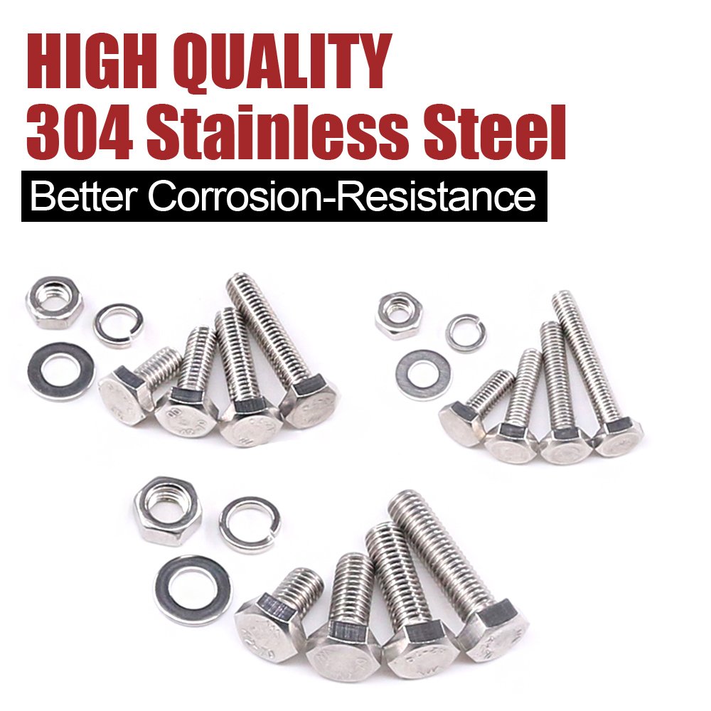 Hilitchi 705-Pcs M3 M4 M5 Hex Hexagon Head Cap Machine Screws Bolts Nuts Flat and Lock Washers Assortment Kit - Image 4
