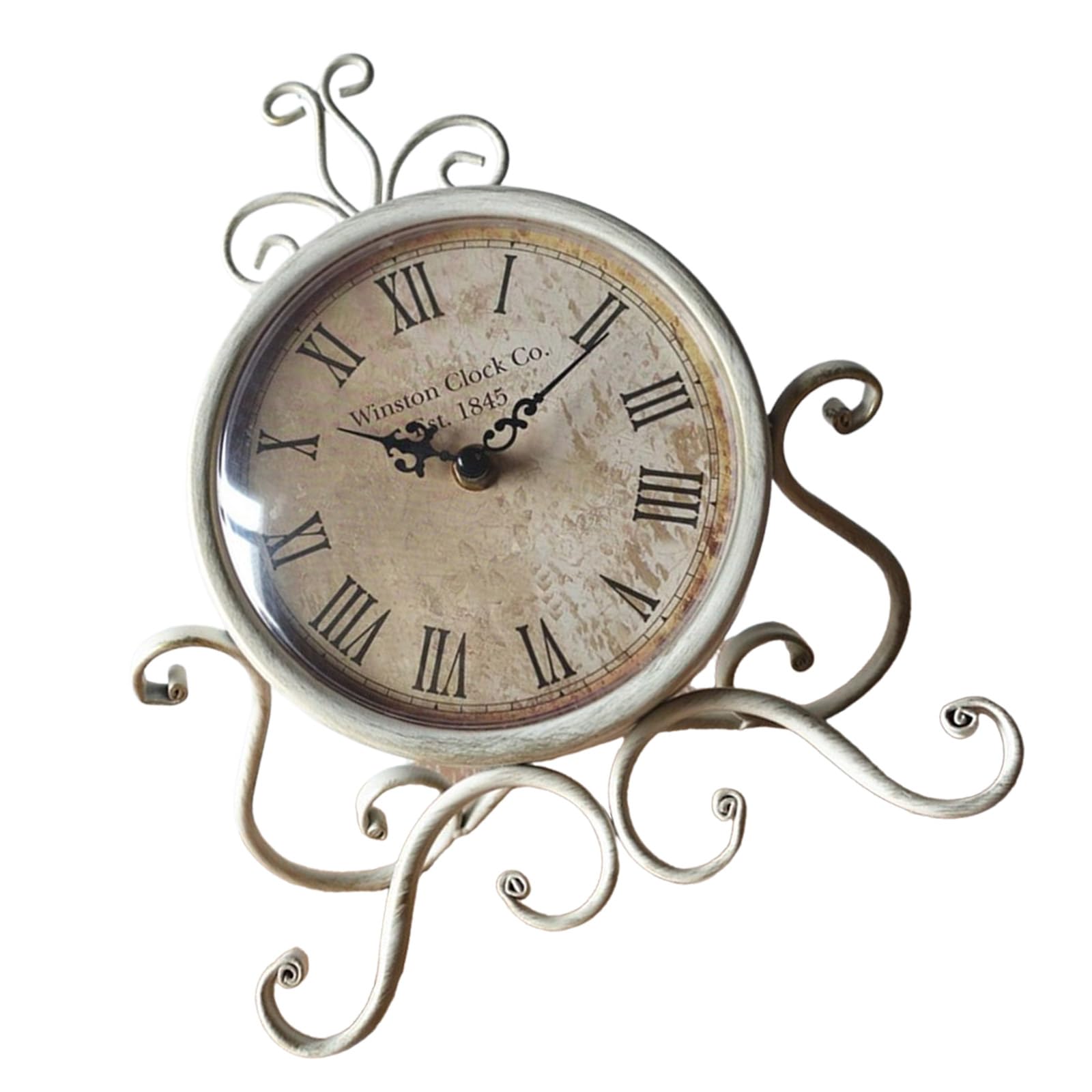 Tsophreniq Metal Desk Iron Table Clock for Functional Home Decoration Bookshelves Decoration Ornament Vintaged Tabletop Clock