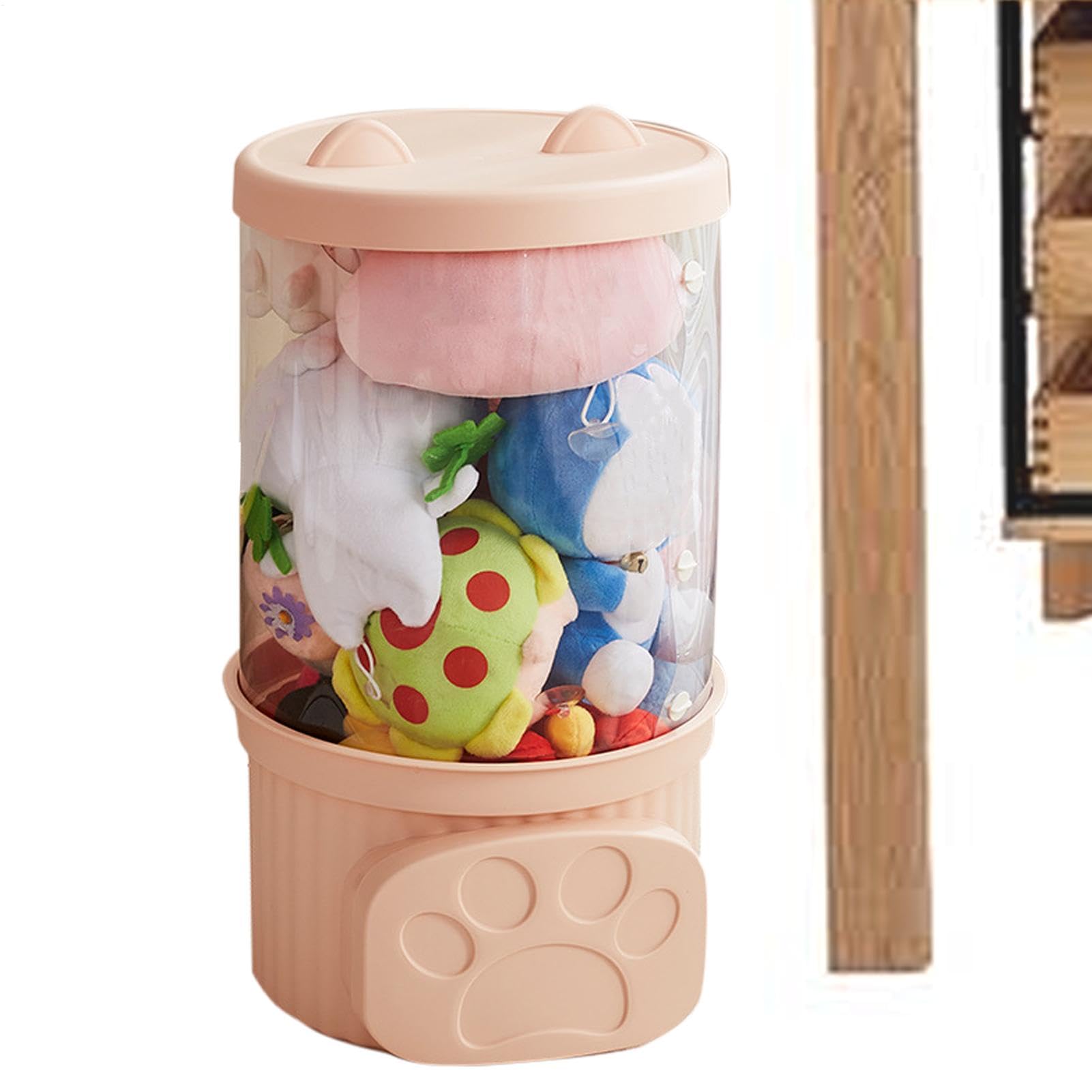 Range Peluche Tube Seau De Rangement Pour Poupu00e9es, Seau De Rangement Transparent Rotatif En Pvc De 26 Cm Pour Peluches Pour Maison 50 Cm 19 7 Pouces 94558602 Seau De Rangement Peluche