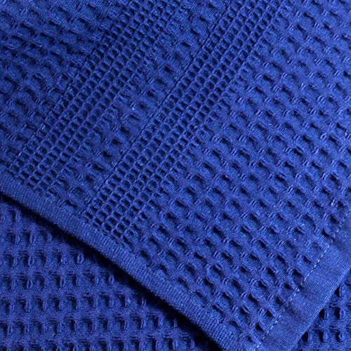 Gilden Tree Waffle Weave Hand Towels For Bathroom Quick Drying Lint Free Thin, 2 Pack, Classic Style (Indigo) #TOP1