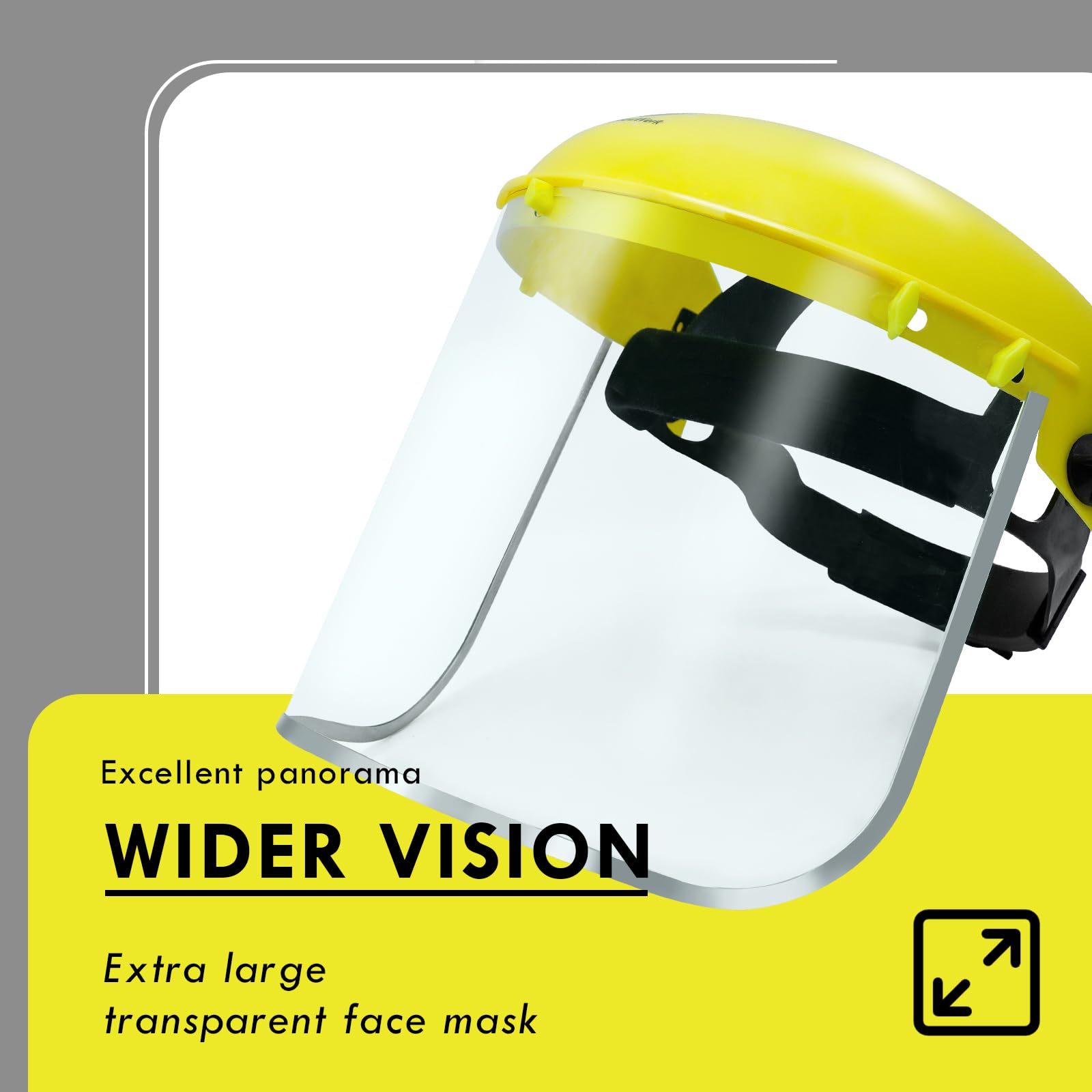 CCLIFE Protector facial transparente ajustable protector facial con visera de PC y diadema ajustable ideal para soldadura, corte de metal y protección contra salpicaduras y frente