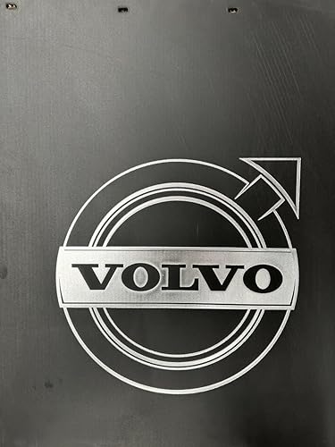 Semi Truck Volvo Flaps 24 x 30 Par Negro Plata Logo