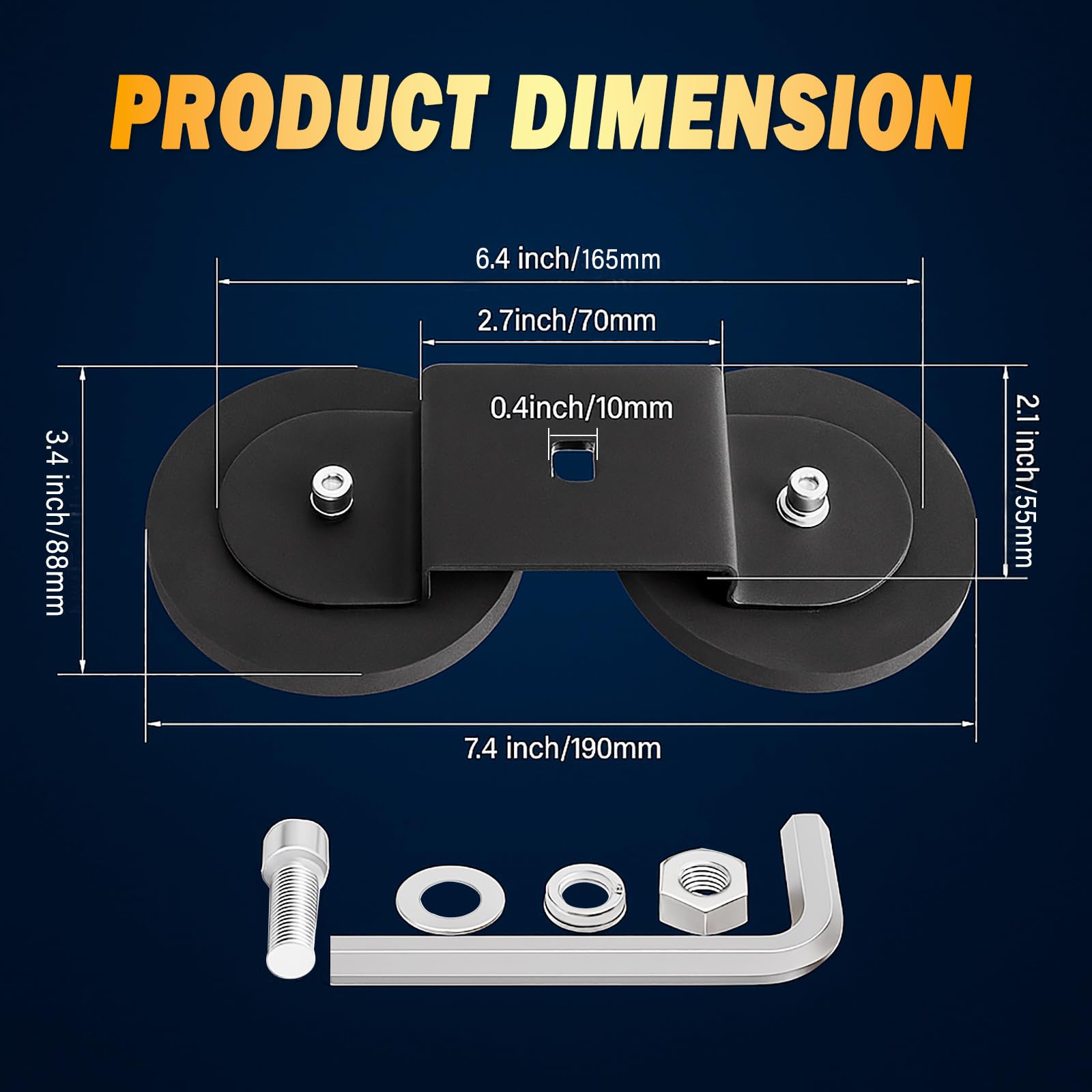 Willpower 2 pièces Support de montage de barre lumineuse LED à base magnétique, Support ventouse puissant, Convient pour voiture véhicule tout-terrain phare de camion barre lumineuse de toit.