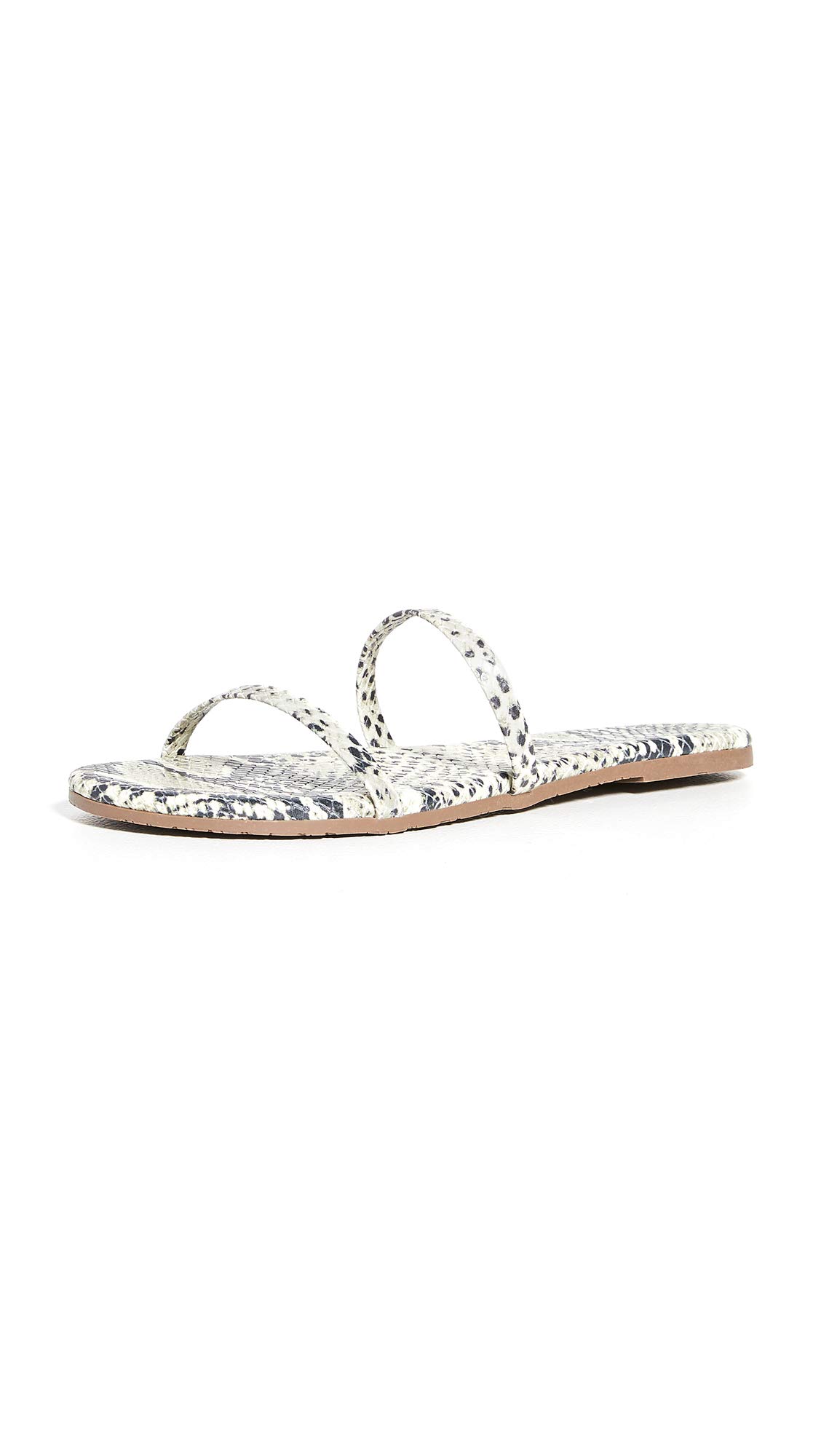 TKEES TKEES Women's Gemma Exotic Sandals, Sandsnake, Print, Grey, 9 Medium US