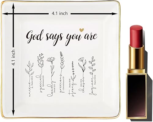 Miniatura 9 de JOYIMARR Plato de joyería para anillos de San Valentín, regalos del día de San Valentín para ellanoviaesposa, regalos divertidos con texto en inglés