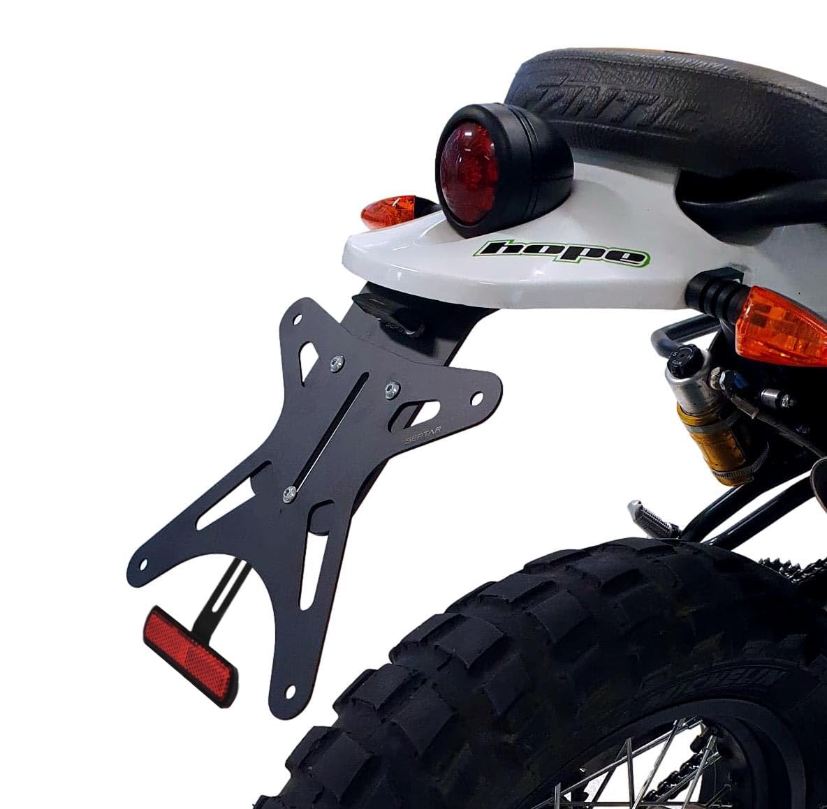 Soporte de matrícula corto deportivo para Fantic Caballero 125-250-500 2018-2023 con catadióptrico | SEPTAR