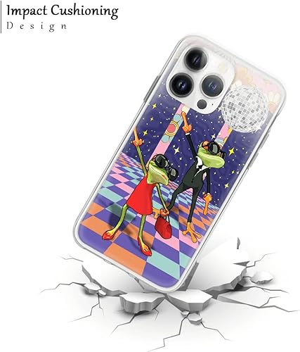 Miniatura 7 de CUBICER Funda retro Trippy Disco Frog transparente a prueba de golpes accesorios transparente diseño decorativo suave para mujer compatible con
