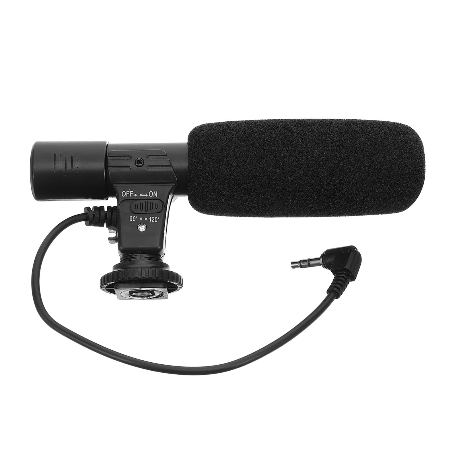 STOBAZA Micrófono para Cámara Réflex Digital de Mano Ángulo Ajustable 90/120 Grados, Material Abs Negro y Amplia Compatibilidad para Entrevistas y Grabación Profesional