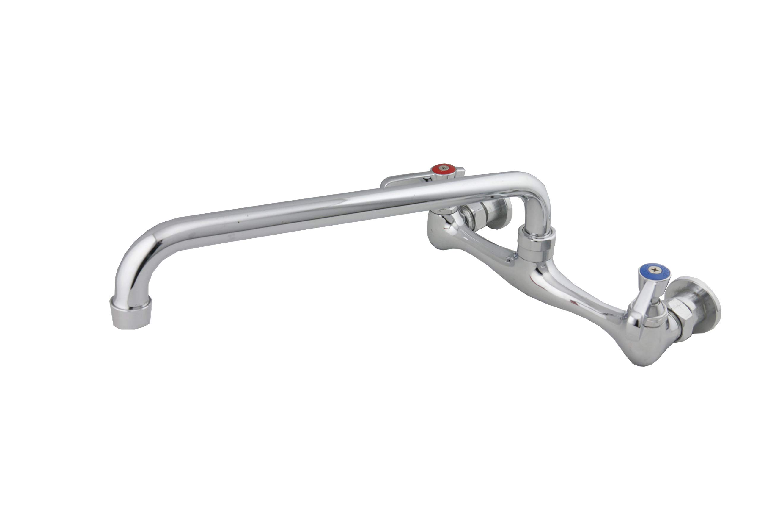 8" Wall Mount Commercial Compartment Sink Faucet with 14" Swivel Spout for Restaurant Kitchen, NSF Approved