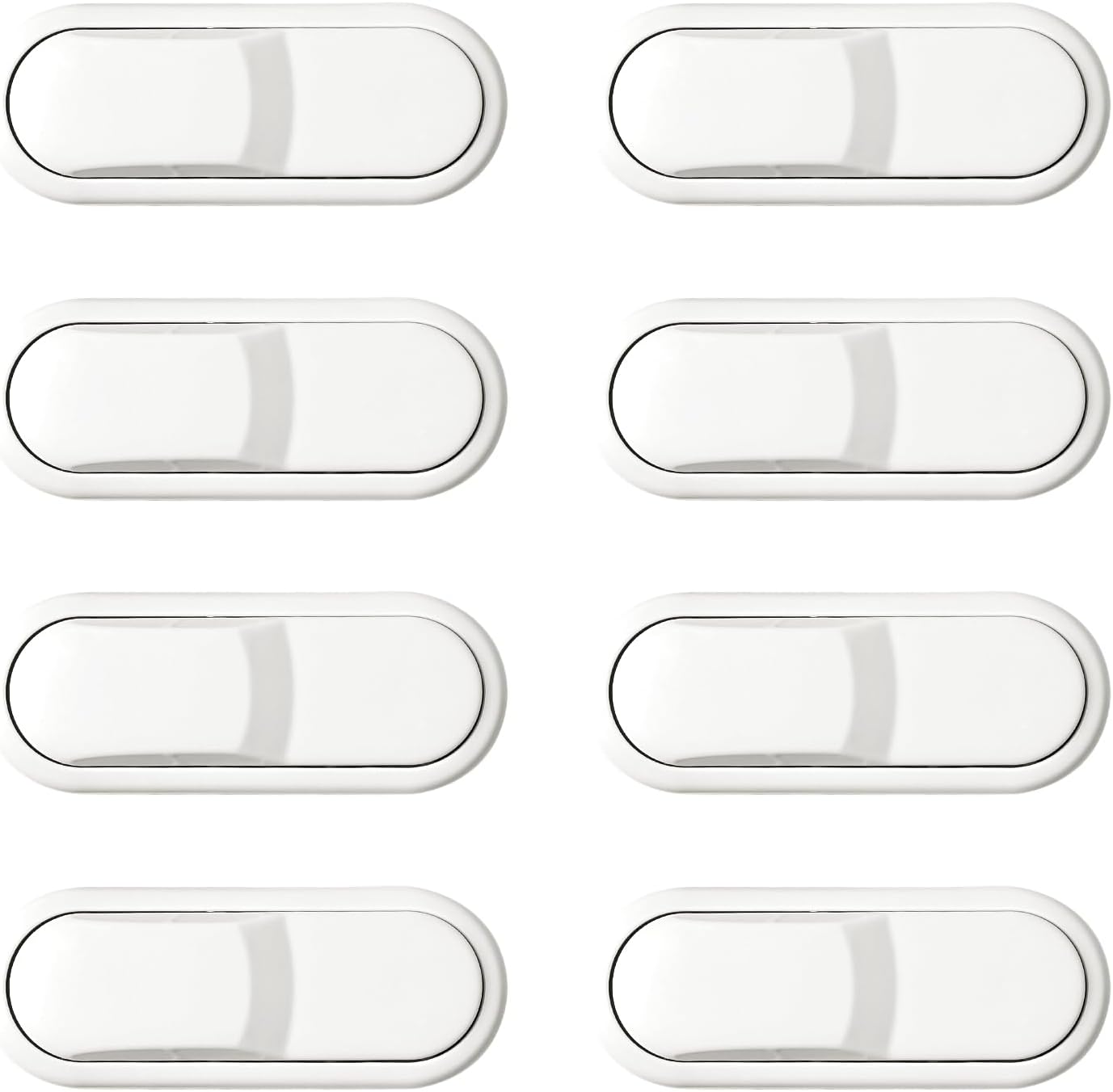 8PCS Cabinet Locks Baby Proofing | Child Safety Door Locks for Kids & Pets | Drill-Free Fridge Lock, Strong Adhesive Child Proof Cabinet Lock Safety Latches for Cupboards, Wardrobes, Cabinets (White)