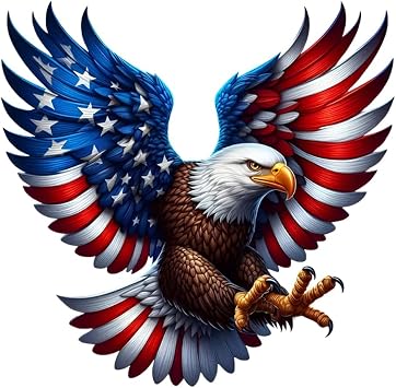 2 PCS American Eagle Patriotic Vinyl Decal - Waterproof Removable Stickers for Car, Truck, Motorcycle,Laptop, USA Flag Themed Decorative StickerA-221