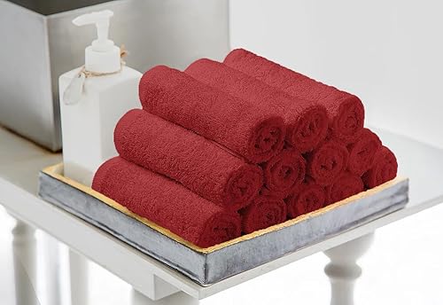 Miniatura 4 de Avalon Towels Toallas de algodón  Paquete de 24 unidades, 12 x 12 pulgadas, 100% algodón hilado en anillo, toallas faciales suaves y absorbentes,