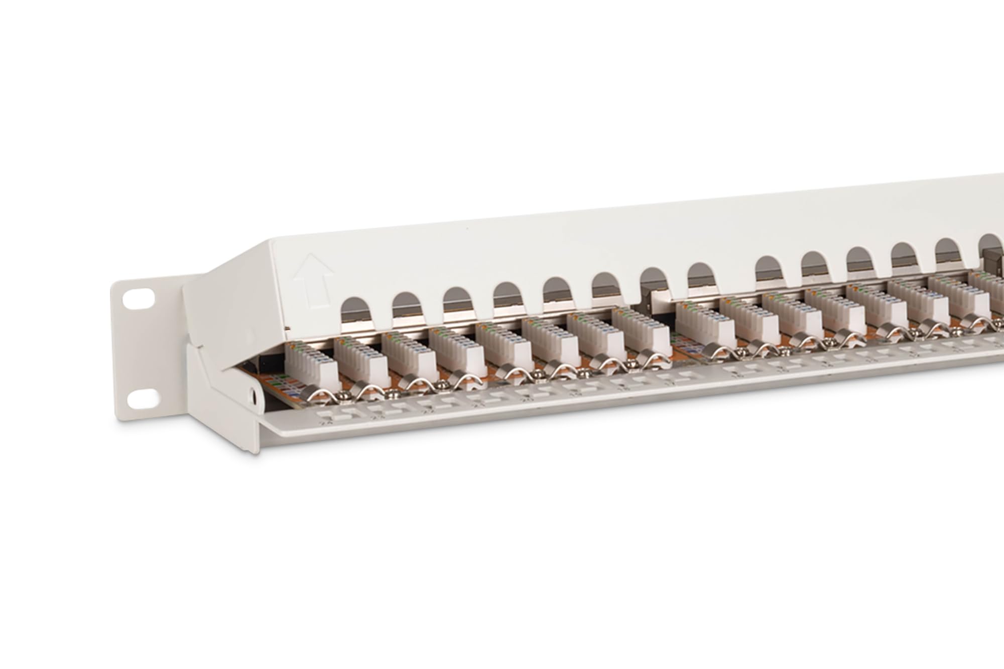DIGITUS Panel de conexiones – Cat-6 – 19 pulgadas, 1U – 24 puertos RJ45