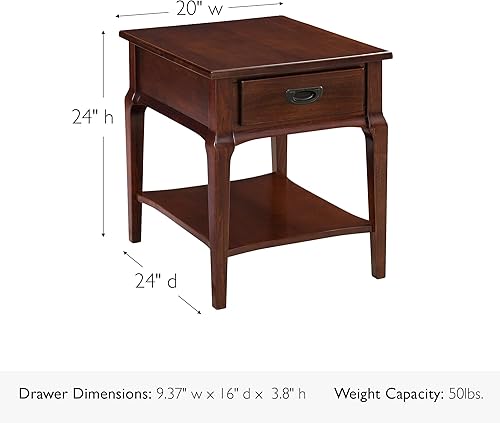 Miniatura 64 de Leick Home 23007 Chisel & Forge - Mesa auxiliar de metal y madera mixta con un cajón, diseño X con estante, gris ahumado y negro mate, 22 x 24 x 24