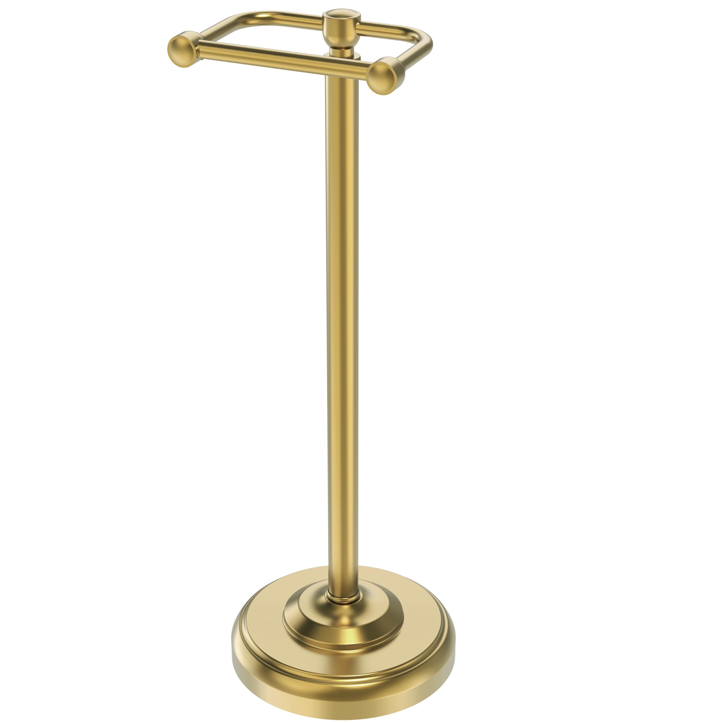 Photo 1 of Toilet Paper Holder Stand,Free Standing Toilet Paper Holder,Modern Post Pivoting Toilet Paper Stand with Stable Weighted Base,SUS304 Stainless Steel Tissue Roll Holder Stand for Bathroom,Brushed Gold
