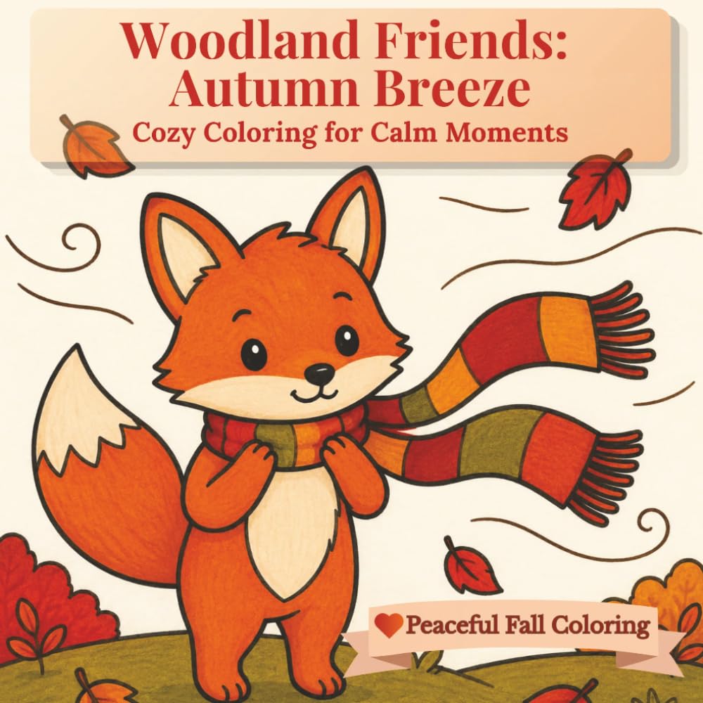 Woodland Friends: Autumn Breeze: Simple & Calm Coloring Book for Cozy Fall Moments and Stress Relief