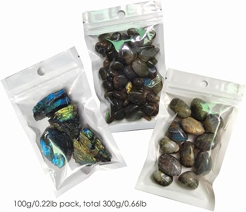 Miniatura 3 de Piedras pulidas de labradorita mixta, cristales de labradorita cruda, naturales pulidas para reiki wicca curativa, fabricación de joyas de cristal