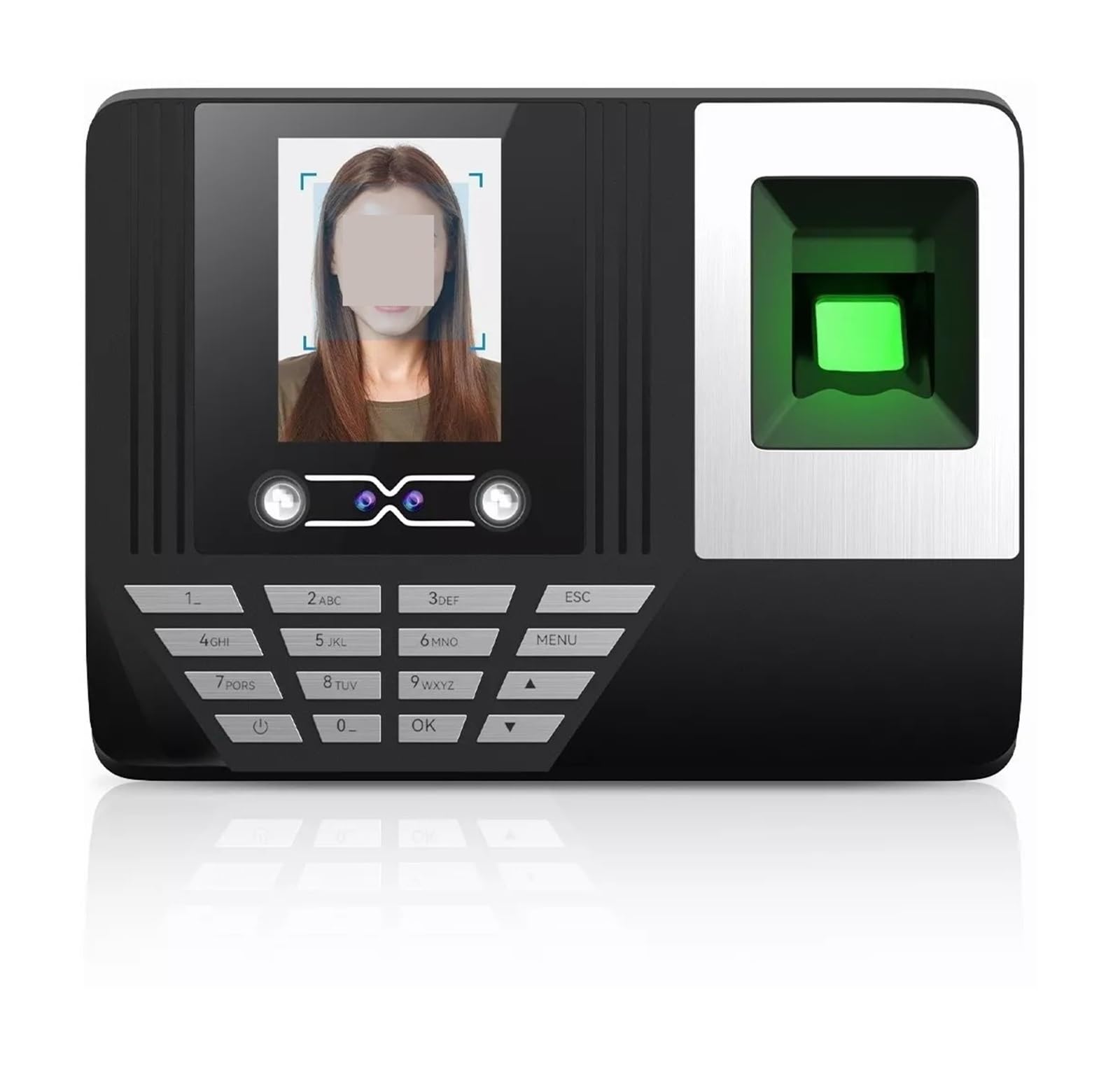 Machine d'assistance de temps de reconnaissance des visages et horloge d'empreintes digitales