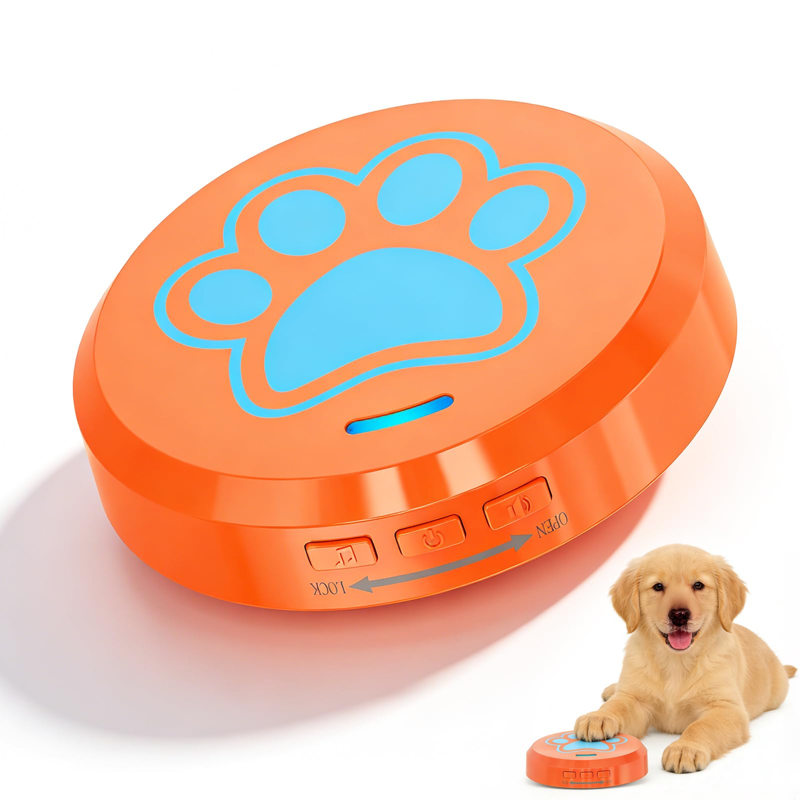 ChunHee Dog Bells Toilet Training, 5 Levels Adjust Volume Puppy Toilet Training Bell, Idea for Dog Training (Orange-blue)