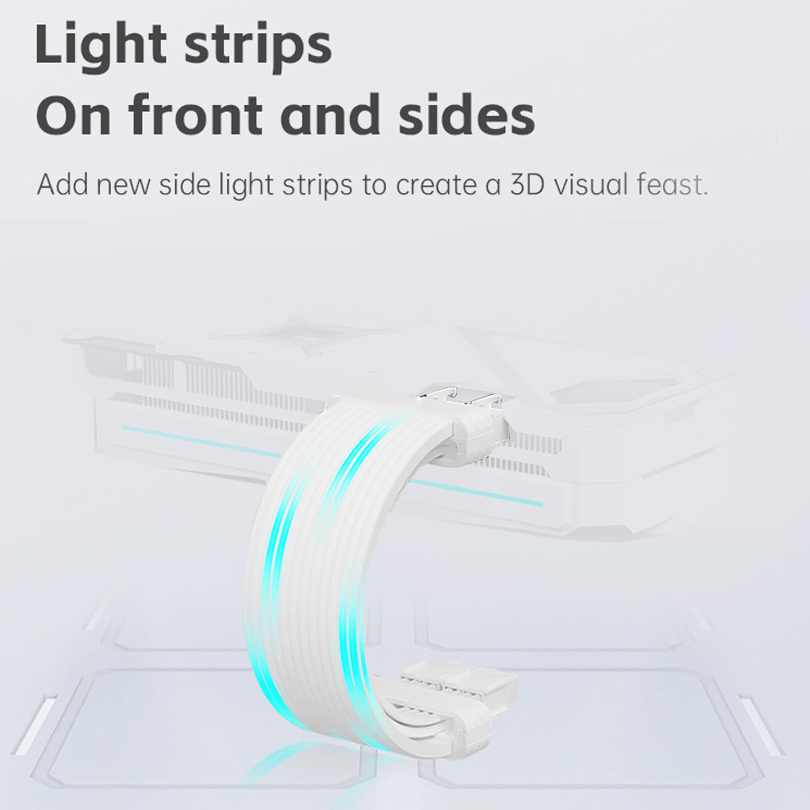 Bewinner Kabel do Synchronizacji Zasilacza Bewinner ARGB - Efekt świetlny Meteorytu LED 120, 3-pinowy, Zginany Silikonowy Pasek Neonowy 5 V do Procesora Graficznego, Płyty Głównej, Obudowy