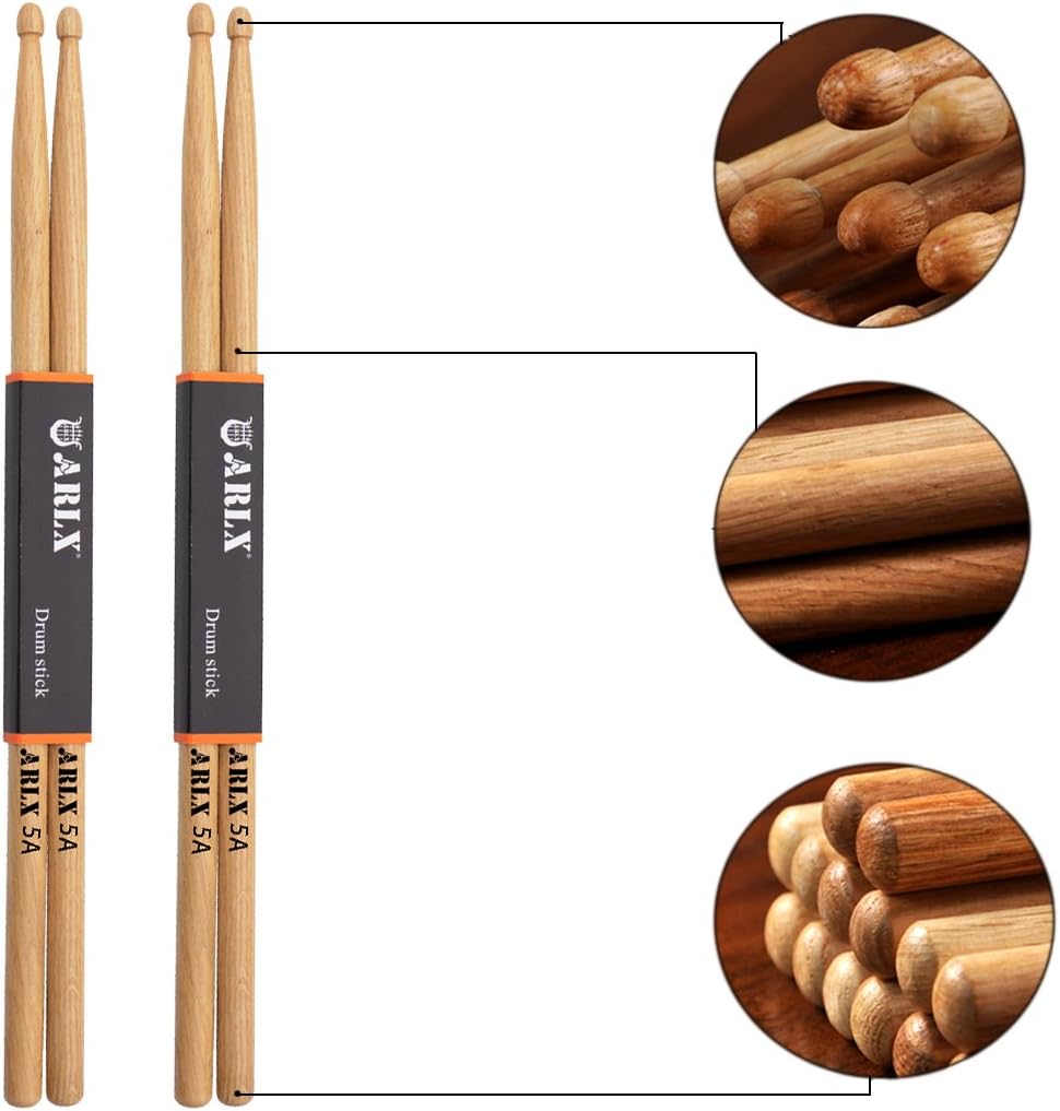 Drum Sticks 5A Wood Tip Drumstick (2 Pair Oak)