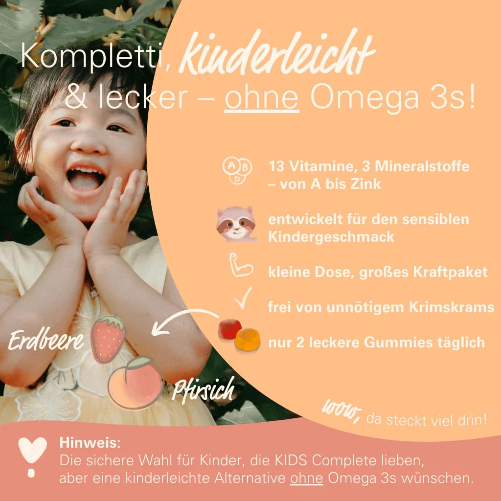 wowtamins Kids Multi Gummies zuckerfrei - Vitamine für Kinder (30-Tage-Vorrat) mit 13 Vitaminen & 3 Mineralstoffen - Nahrungsergänzungsmittel als hochdosierte & Vegane Multivitamin Gummies