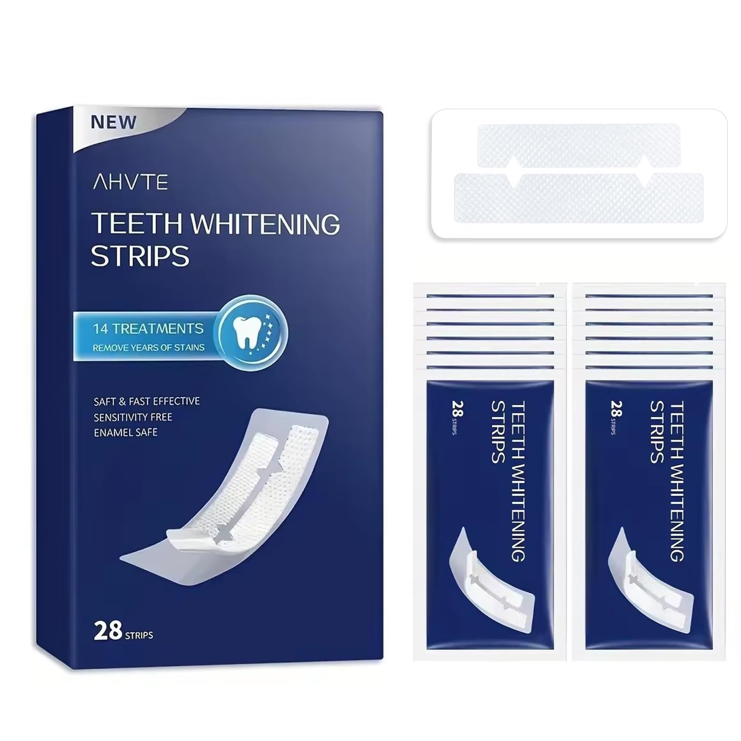 Teeth Whitening Strips Enamel Safe 28 Strips for Sensitive Teeth Professional and Natural Teeth Whitening Kit 14 Treatments