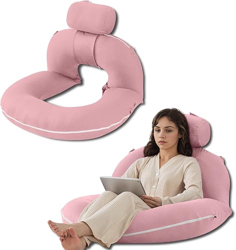 Miniatura 8 de INSEN Almohada de lectura, almohada de respaldo para sentarse en la cama para leer, cuidar y relajarse, almohada de lectura para adultos, madres y