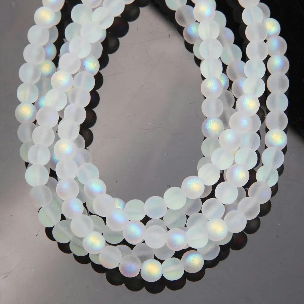 4/6/8mm Perle Di Vetro Lucido Glassa Perlina Rotonda - Foto 5