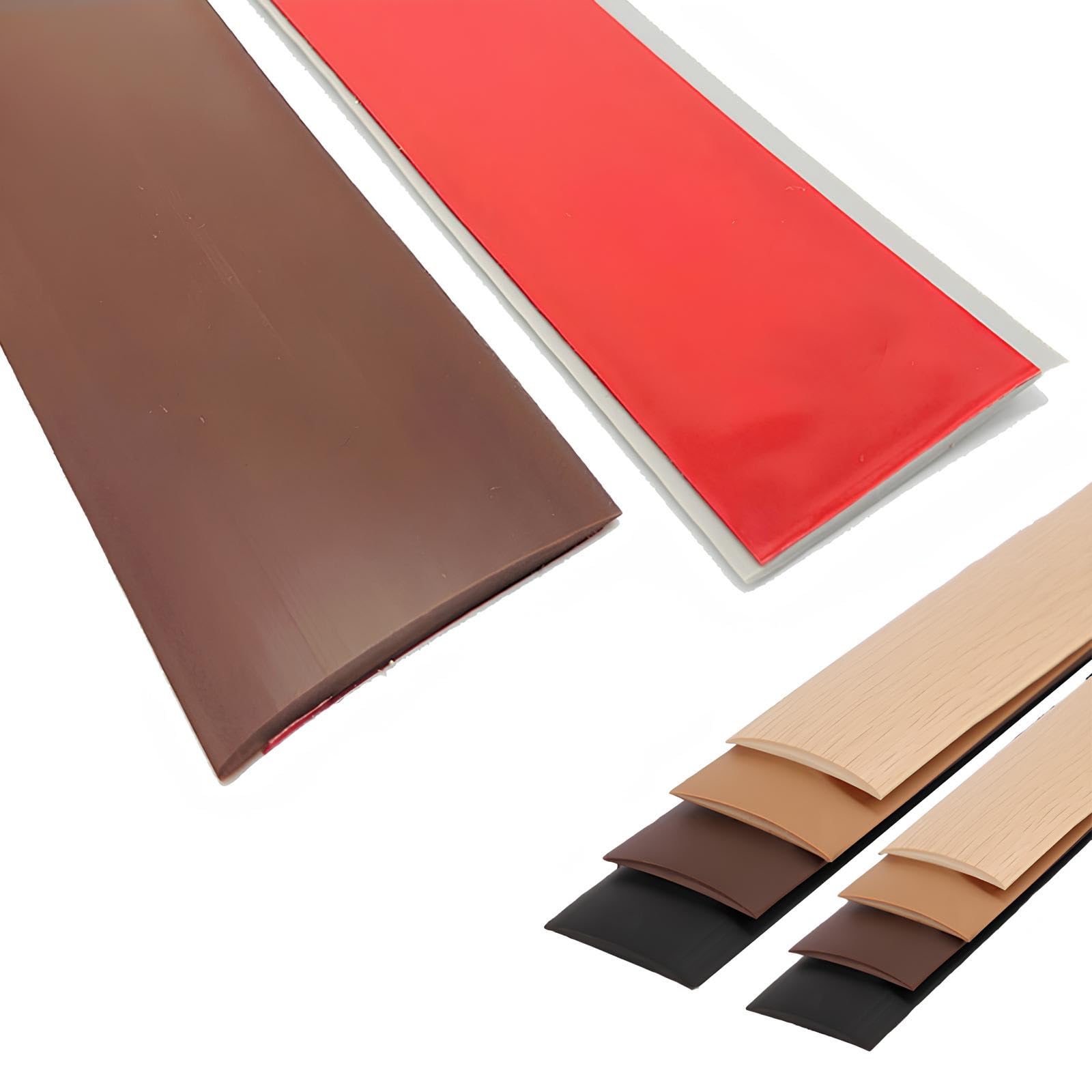 Psmpengamz Coffee Self Adhesive Vinyl Floor Transition Strips For Doorways, Flexible Pvc Door Threshold Strips For Carpet Edging Decoration, Floor Gaps And Tiles(,7.6Cmx15m)