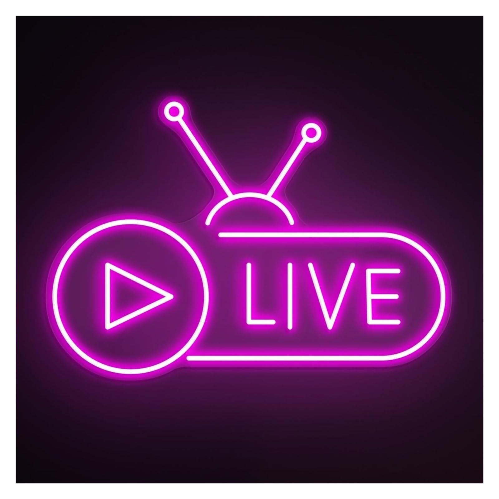 RONGCH Hanging Art Signs Live Neon Sign, Suitable for Broadcast Wall Decor with Brightness Adjustable 43cm