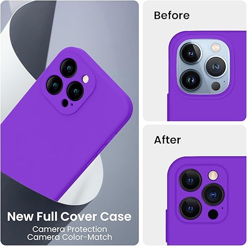 Miniatura 695 de FireNova Funda para iPhone 14 Pro, funda de silicona mejorada [protección de cámara] con [2 protectores de pantalla], forro interior de microfibra