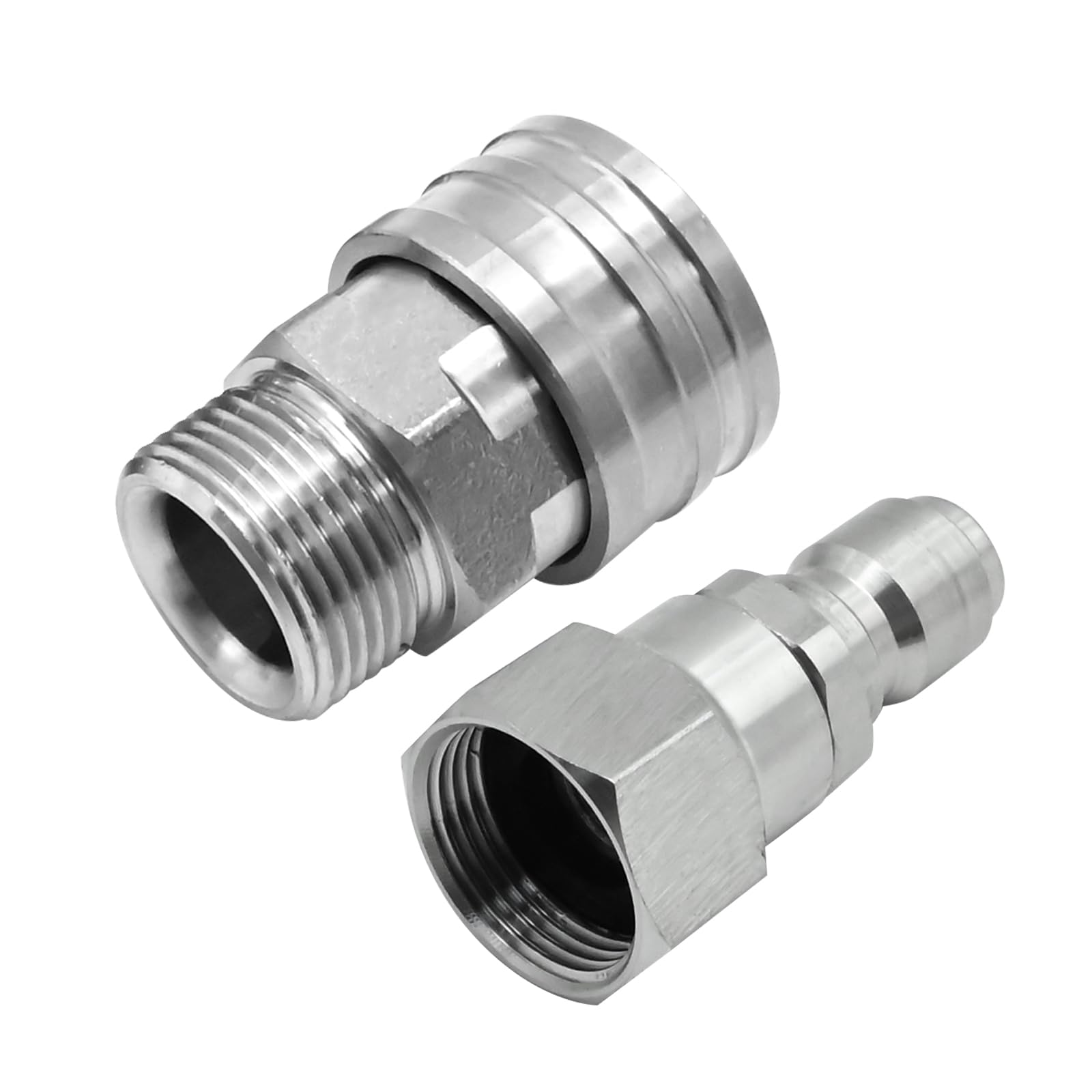 Hoypeyfiy M22 14 mm adapter do myjki ciśnieniowej ze stali nierdzewnej żeński na 3/8 cala wtyczka szybkozłączka obrotowa męska na 3/20.3 cm gniazdo szybkiego połączenia do elektrycznej myjki