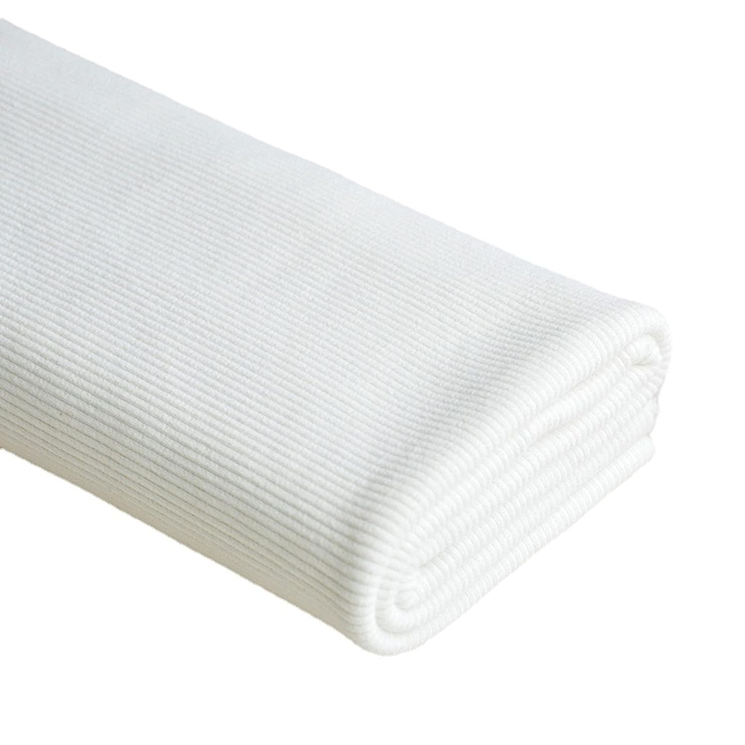 Knit Rib Stretch Fabric & Matching Ribbing Cuffs Waistbands Trim. Dress Making Material, Polyester Jersey and Welts for Trimming Garments - 1 Meter (100 cm) - (White)-image-4