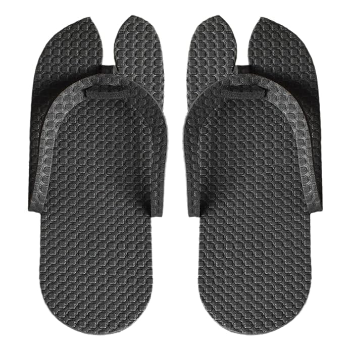 Image of CHITRA Spa & Hotel Free Size Flip-Flop Slippers with 5MM Sole | Comfortable, Disposable Slippers for Hotels, Spas, Guest Rooms & Travel - Black (Pack of 6)