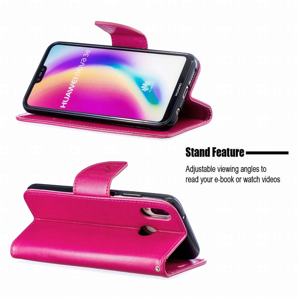 Yiizy Custodie per Huawei P20 Lite Ane LX1 Cover Farfalla Stile PU