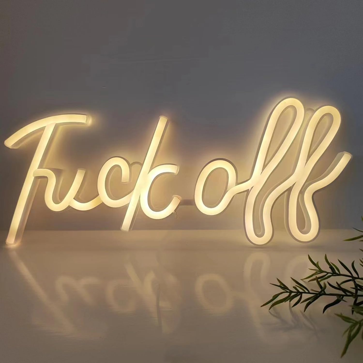 Battery Powered Neon Sign Warm White Fuck Off,Hanging Neon Night Lights for Teens Bedroom Game Room Wall Decor,Decorative Night Lamps Table Lamp Neon,Game Room Decor Led Wall Art for Christmas Gifts — image 1