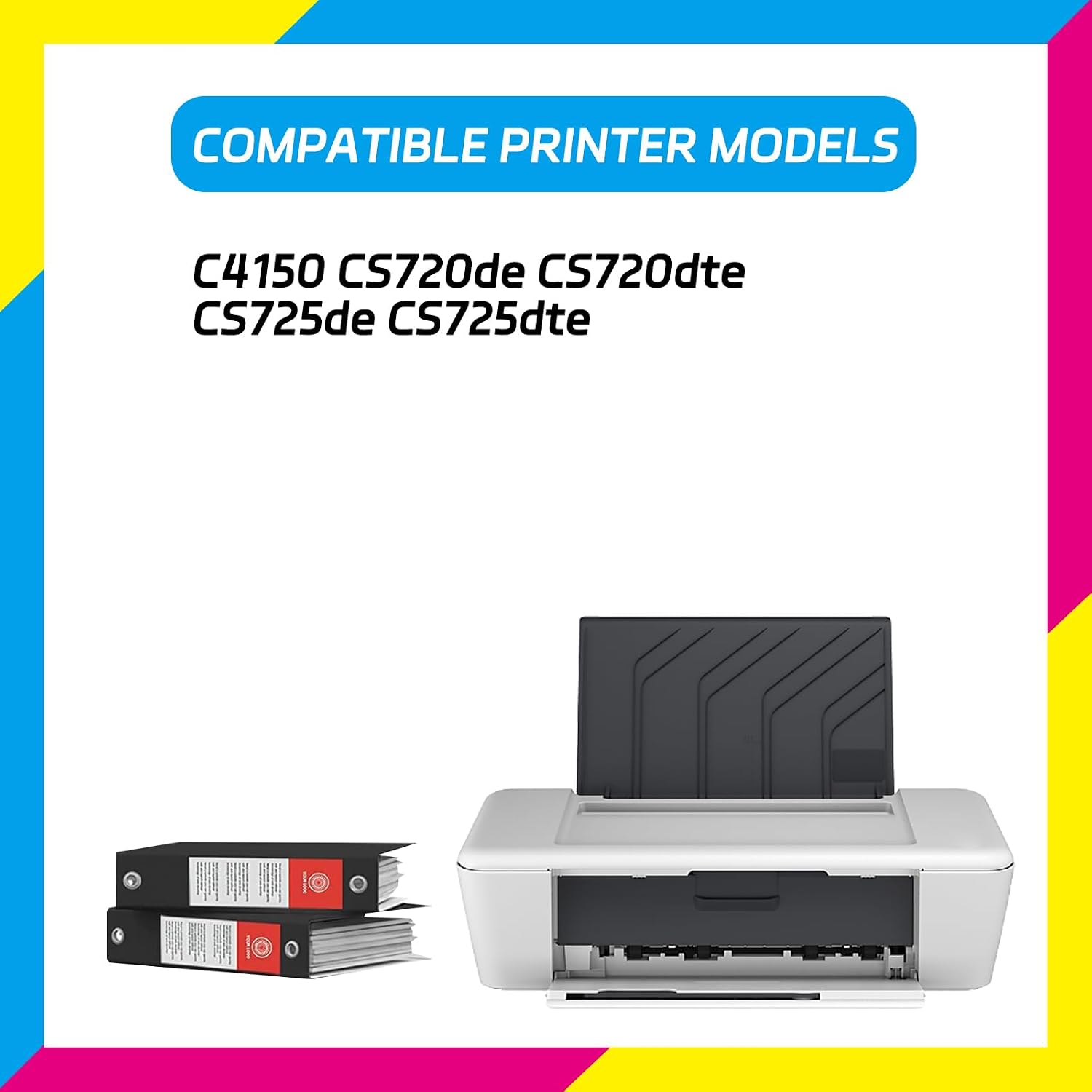 74C0D10 74C0D20 74C0D30 74C0D40 Developer Unit Compatible for Lexmark C4150 CS720de CS720dte CS725de CS725dte Printers, High Yield 20000 Pages, with Chip High-Definition Printing (1 Pack Magenta)