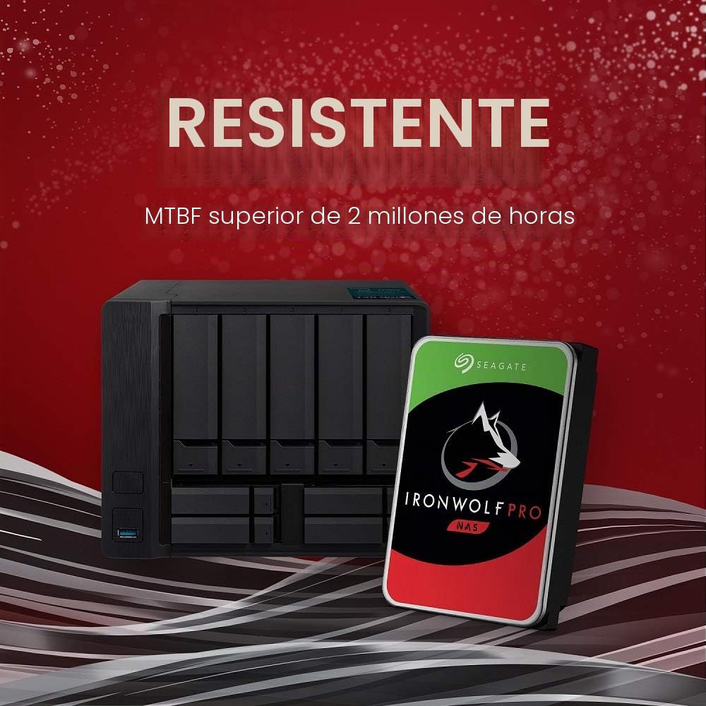 Seagate IronWolf Pro ST8000NEZ01 - Disco Duro Interno NAS 8 TB - 3,5" SATA 6 GB/s 7200 TR/Min 256 MB de caché para Almacenamiento en Red incursionado, Servicio de recuperación de Datos - Embalaje sin