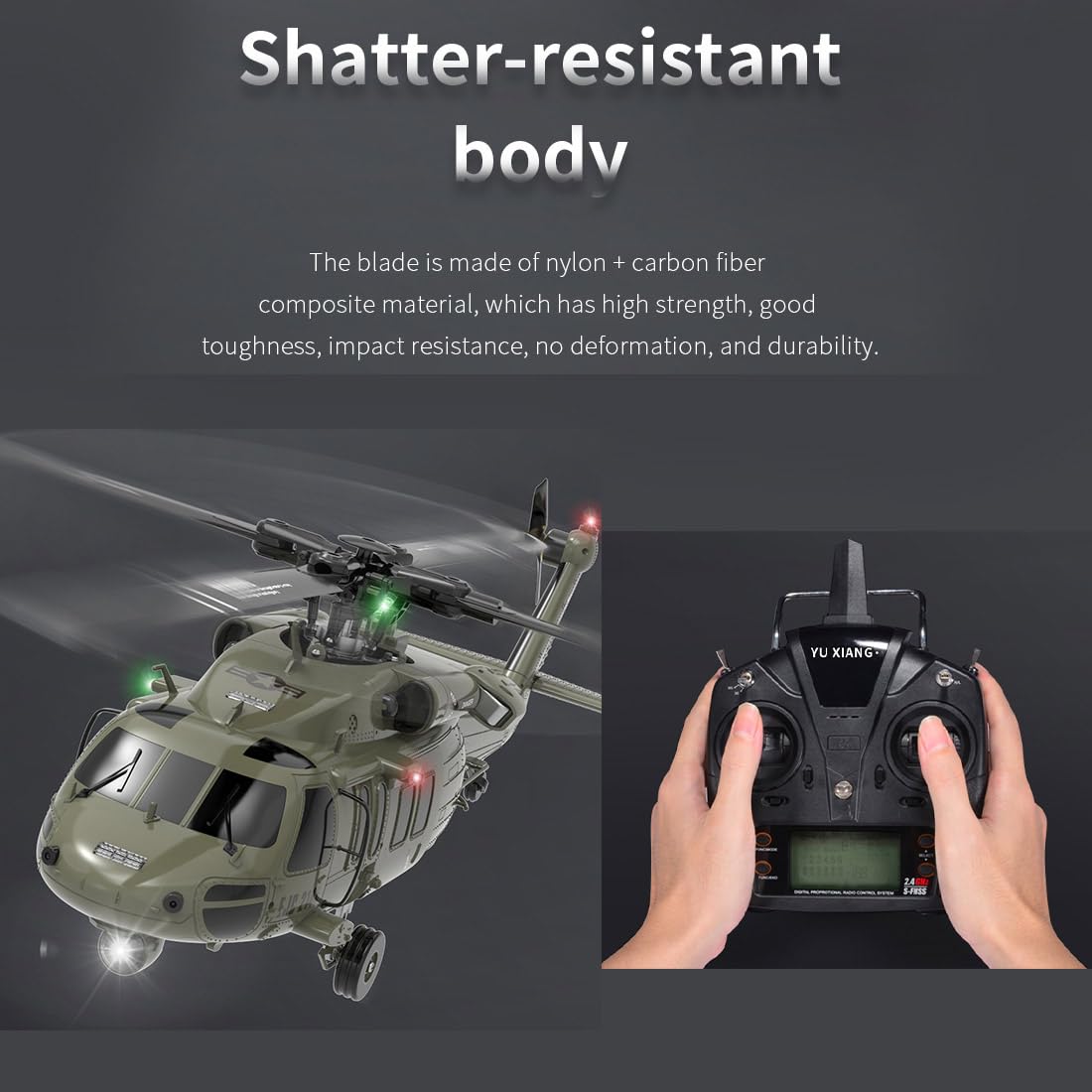 YU XIANG F09-V zdalnie sterowany helikopter 1/47 skala 2,4G 6CH RC podwójny bezszczotkowy napęd bezpośredni Flybarless 6G/3D helikopter kaskaderski (wersja RTF)