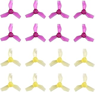 Gemfan 31mm 1219 3-Blade Propellers with 1.0 mm Center Hole for Micro Tiny Whoop FPV Racing Quadcopter (Purple & Yellow, 16pcs - 8CW 8CCW)