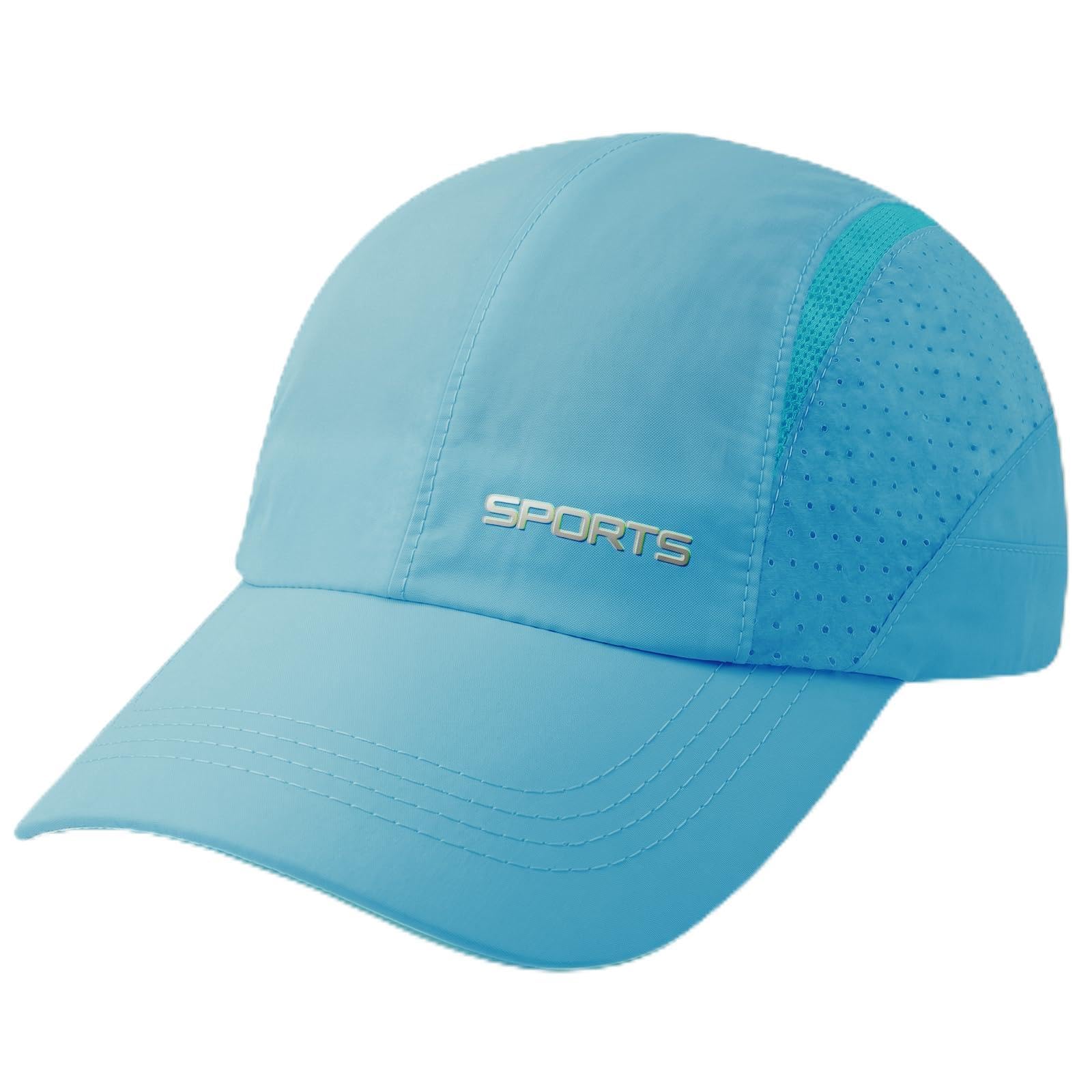 Dreshow Unisex 1 Pc Baseball Cap:light Blue Baseball Cap For Women Men Quick Dry Breathable Mesh Sun Hat Adjustable Lightweight Sports Peaked Cap Upf 50+ Outdoor Hat For Golf Hiking Fishing