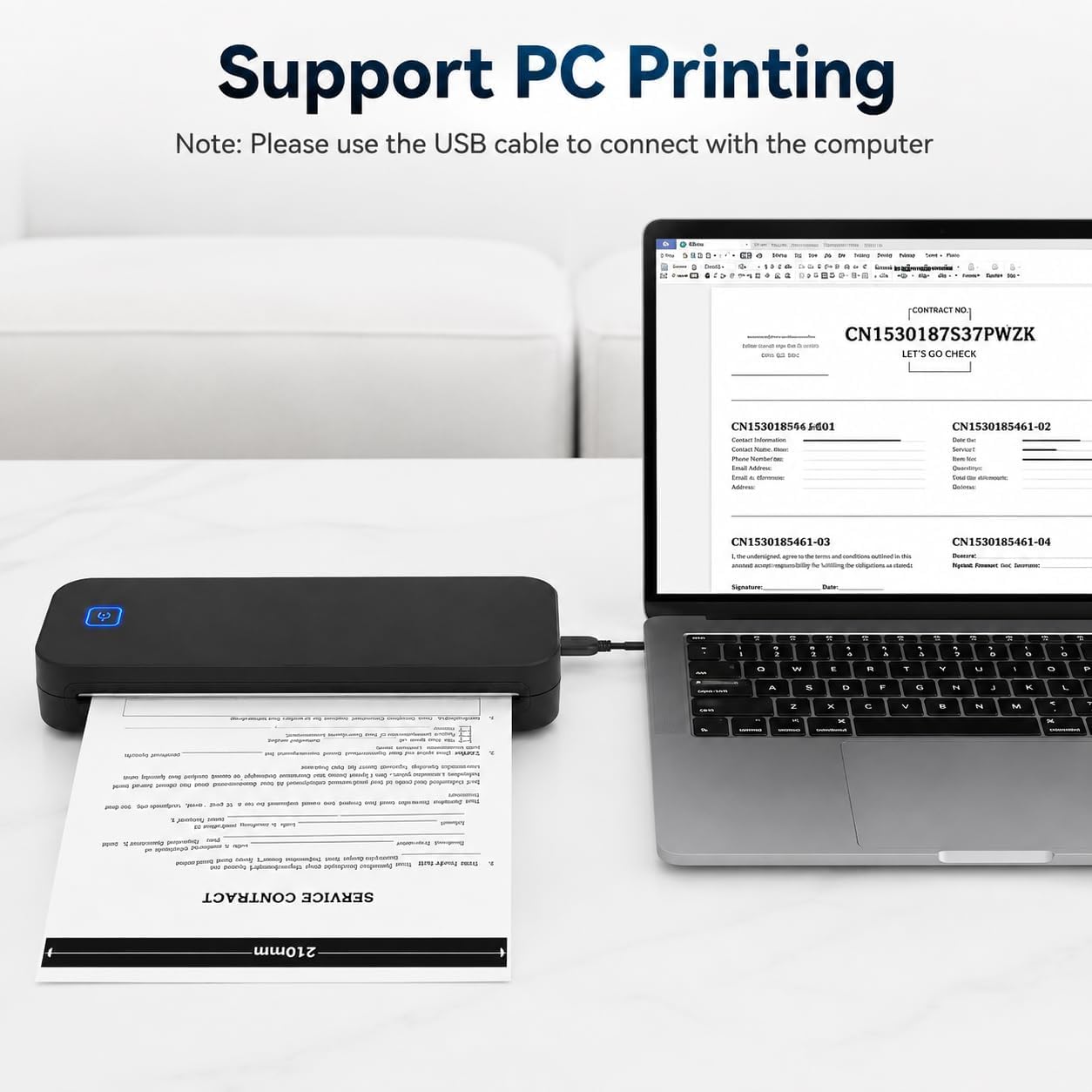 Stampante termica portatile Bluetooth per documenti, etichette, ricevute e