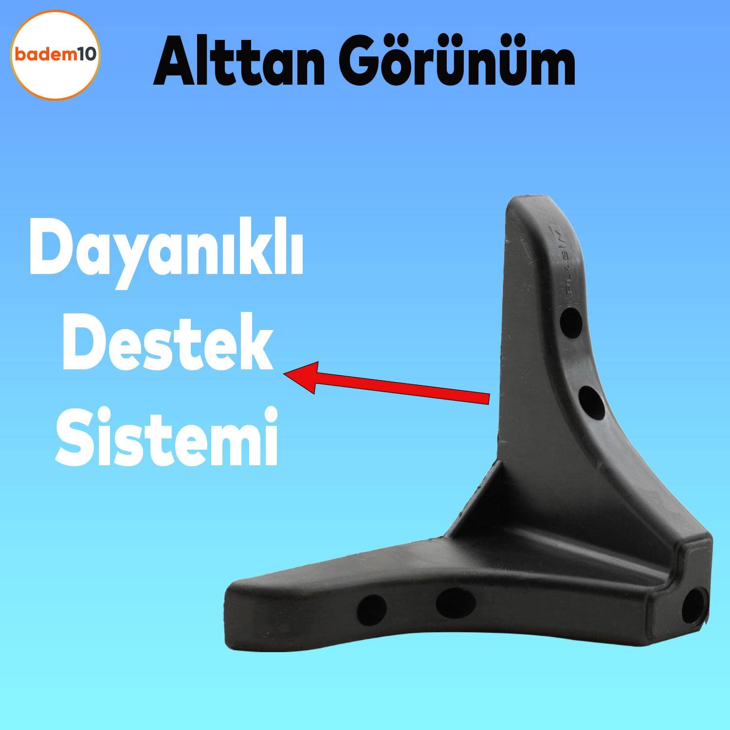 Badem10 20'li Set Rose Berjer Mobilya Koltuk Kanepe Tv Ünitesi Yükseltme Destek Ayağı 9.5 cm Siyah Ayakları