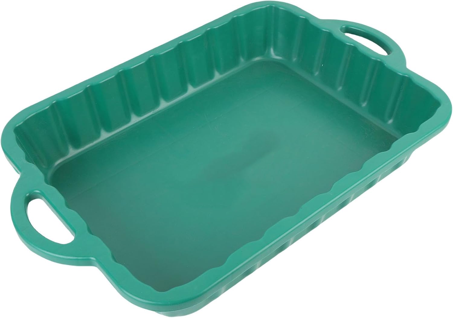 Car Oil Drain Pan, No Splatter Large Capacity Reusable Oil Drip Tray, Transmission Fluid Change Pan with Green Plastic for Auto Repair Home Professional and Truck Engine Use